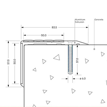 Surface Mounted High-Performance Stair Nosing (Internal or External) - Stair Nosing