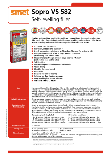 TDS  Sopro VS 582 – Fibre-Reinforced Self-Leveller