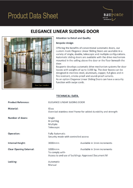 Bauporte Linear Sliding Doors