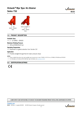 Victaulic® Wye Type Vic-Strainer® Series 732