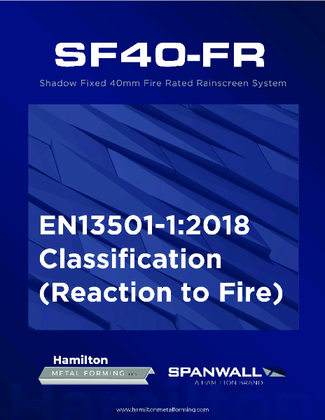 SF40Hamilton Spanwall_SF40-FR_Classification_Reaction_to_Fire_2025