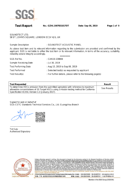 ST air quality VOC test report GZHL1907031817OT