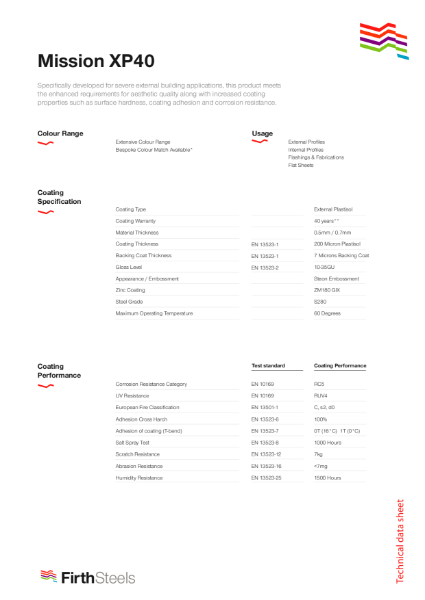 Mission XP40 Coating Data Sheet