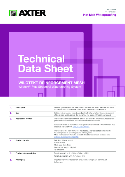 Wilotekt Reinforcement Mesh Technical Data Sheet