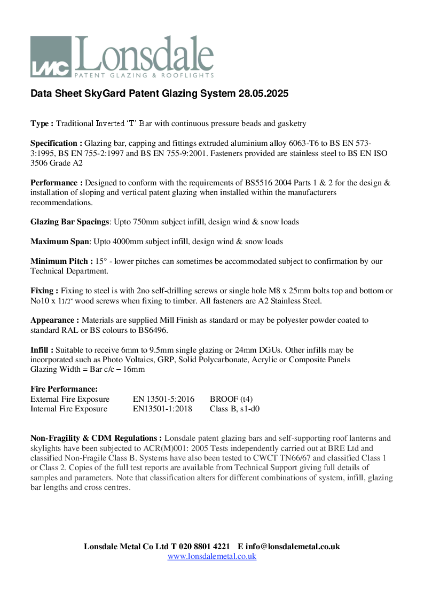 SkyGard Data Sheet
