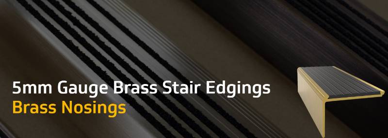 5 mm Gauge Solid Brass Stair Nosings - Brass Stair Nosings