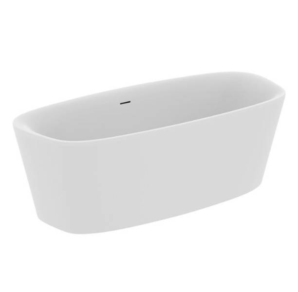 Dea Freestanding Double Ended Bath 180 cm - Silk White & Black