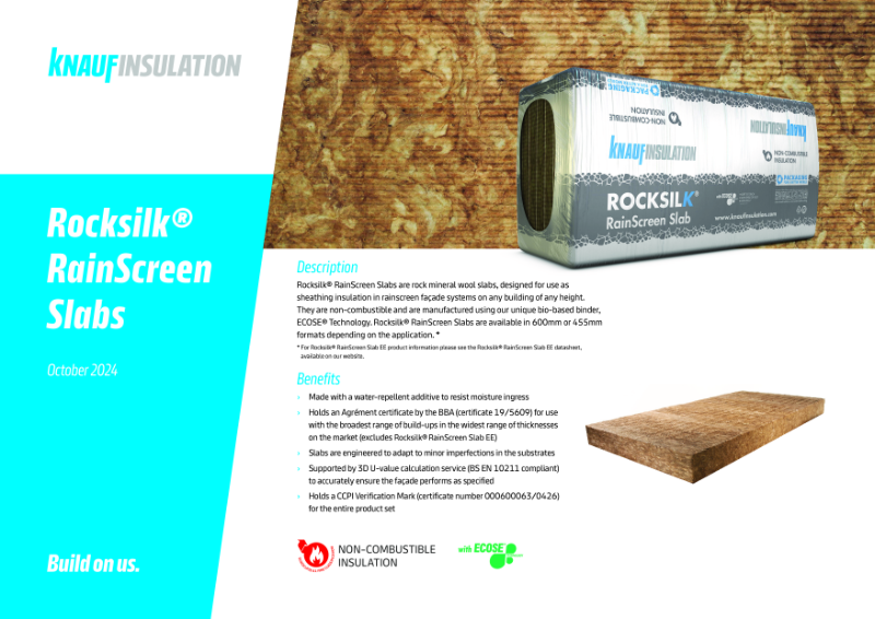 Knauf Insulation Rocksilk® RainScreen Slab - Product Datasheet