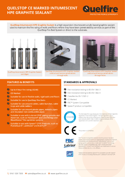 Product Data Sheet - QHPE QuelStop HPE Intumescent Graphite Sealant