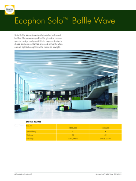 Data Sheet - Solo™ Baffle Wave