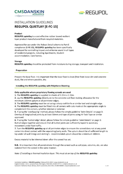 REGUPOL sonus quietlay installation guide