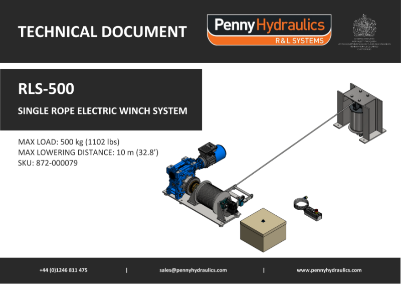 RLS500 - Single Rope Electric Winch System Technical Document