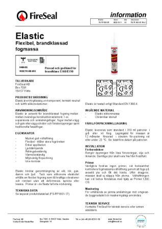 Elastic Joint Sealant Monteringsanvisning