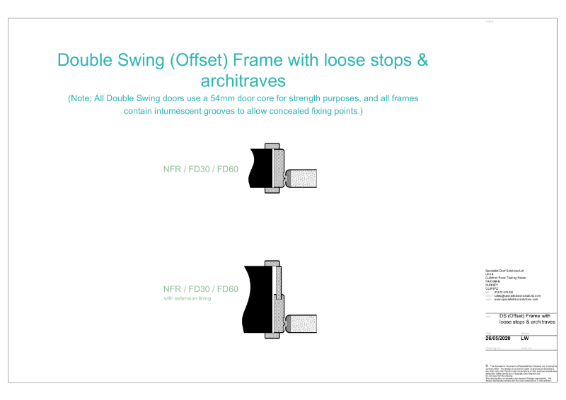 Double Swing Offset Frame cross section