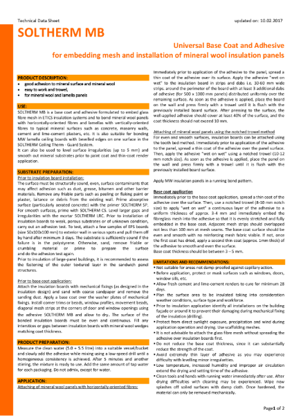 Soltherm MB Technical Datasheet