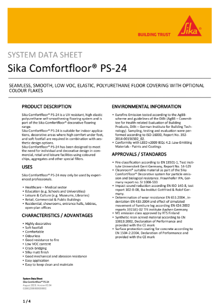 System Data Sheet - SikaComfortfloor PS-24