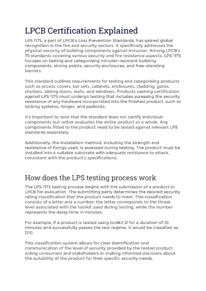 LPCB Testing & Certification For Shutters Explained