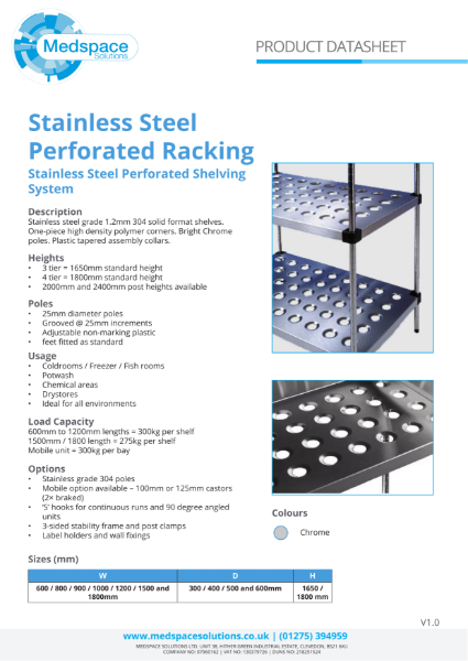 Stainless Steel Perforated Racking