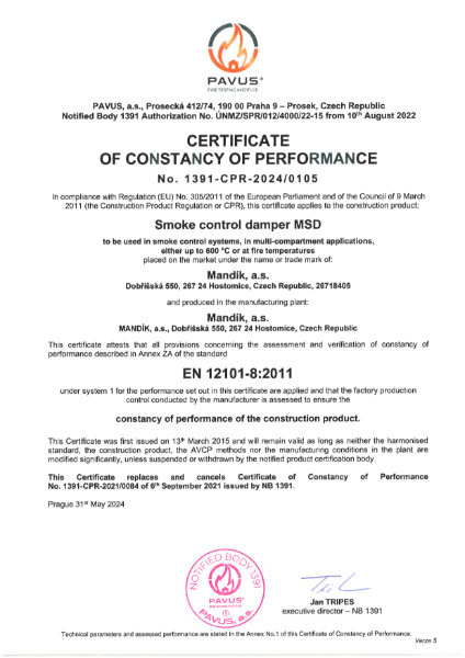 MSD – Certificate (CE)
