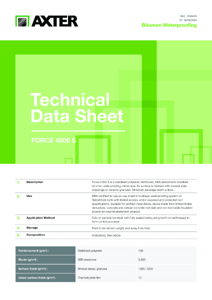 Force 4000 S Technical Data Sheet