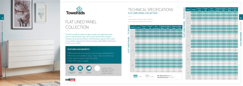 Towelrads Flat Lined Compact Radiator