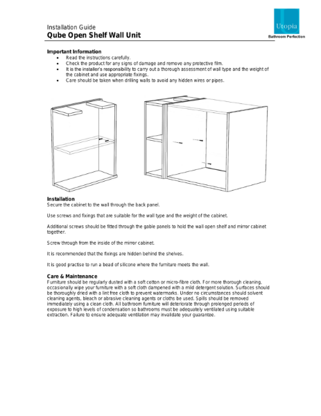 Qube base open shelf unit