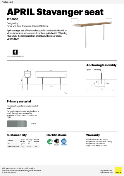 APRIL Stavanger Seat - 722-900C