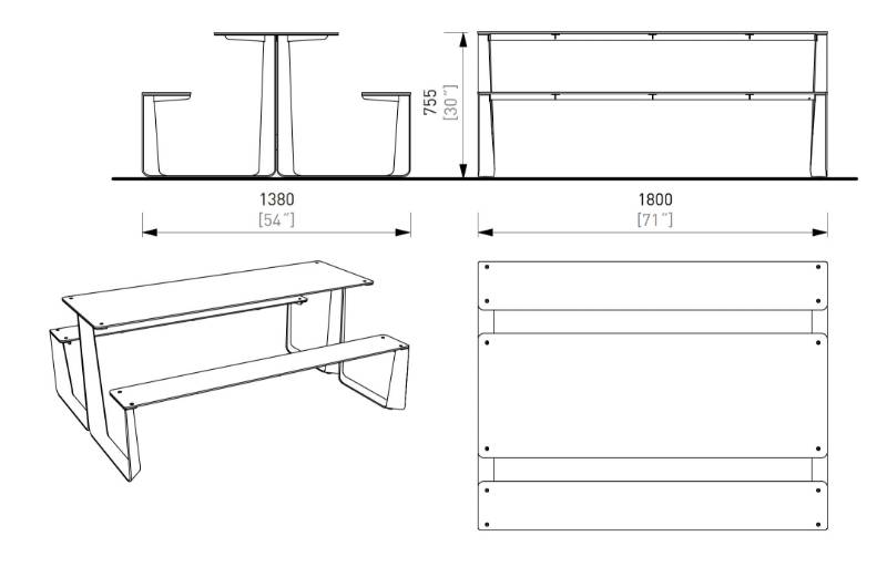 Rautster Picnic Table - Outdoor Picnic Tables