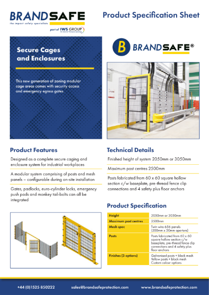 Security Caging and Fencing - Brandsafe Spec Sheet