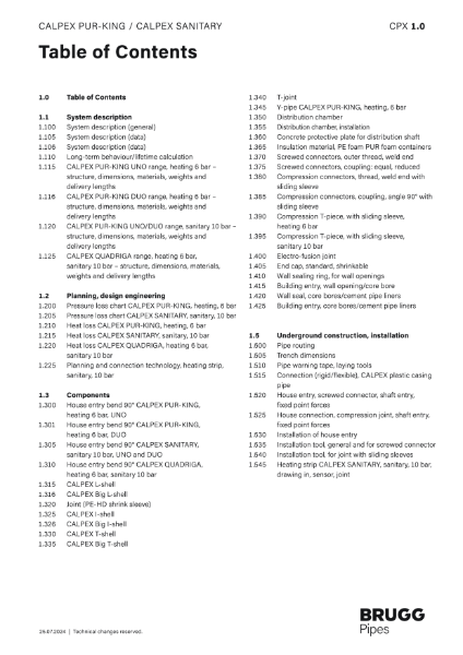 BRUGG CALPEX Catalogue