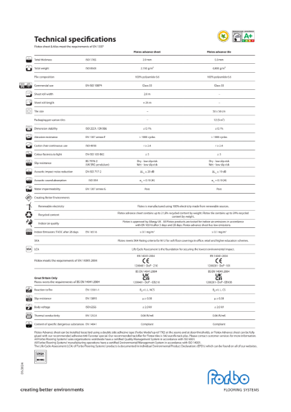 Forbo Flotex Advance Datasheet