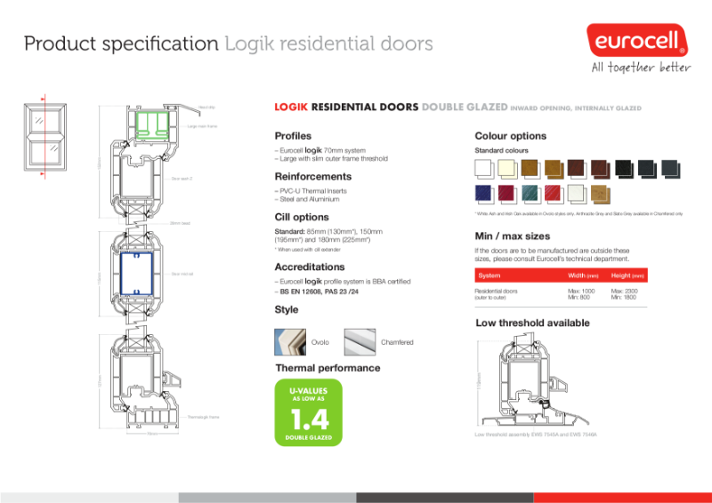 Logik Residential Door DG Slim Product Specification