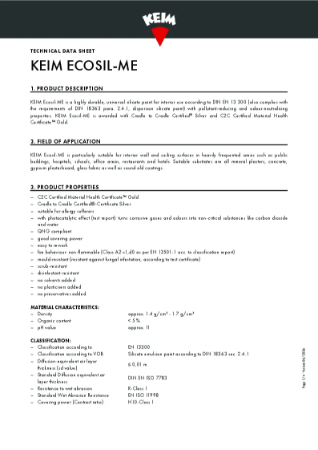 Keim Ecosil ME Technical Data Sheet