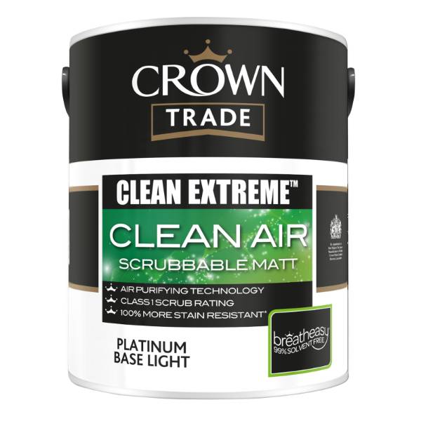 Crown Trade Clean Extreme Clean Air Scrubbable Matt - Air Purifying Durable Matt Emulsion