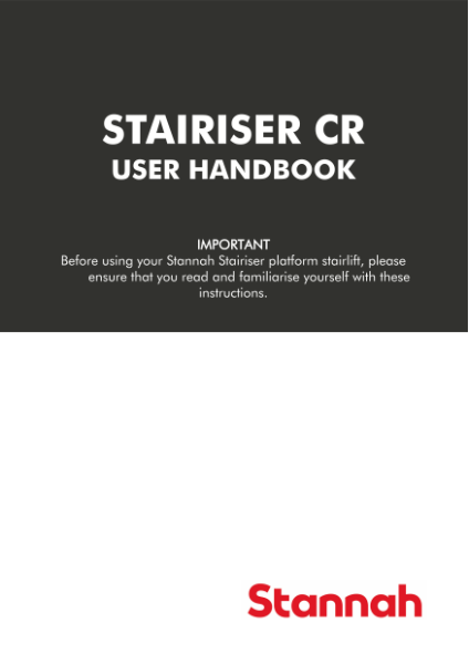 Stannah Stairiser CR inclined platform lift user handbook