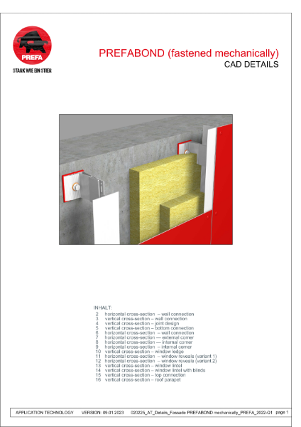 Standard Details. PREFAbond composite facade panels