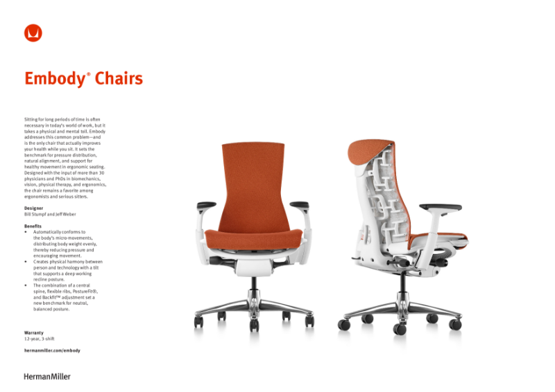 Embody Chair - Product Sheet