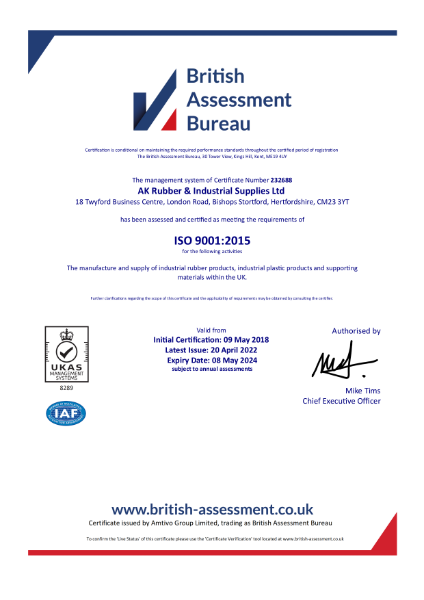 232688 9001 2022 British Assessment Bureau Certificate