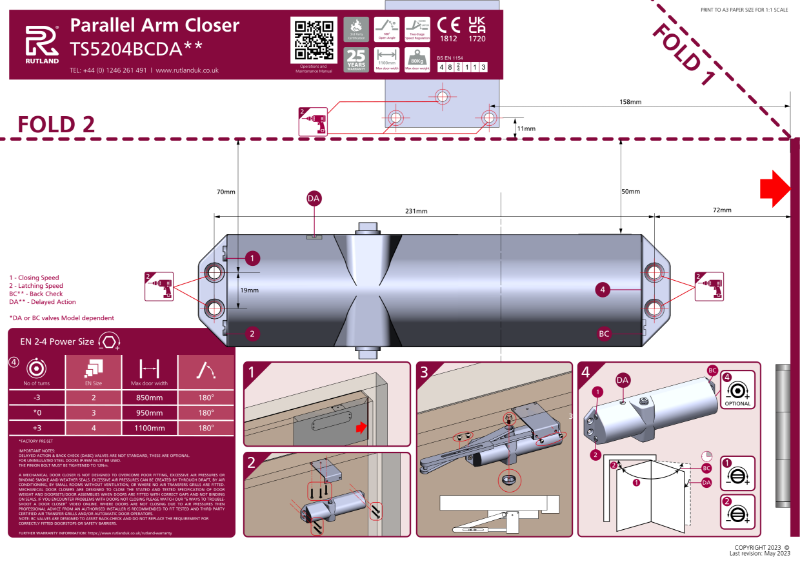 TS.5204 Fitting Instructions – Push Side (Parallel Arm)