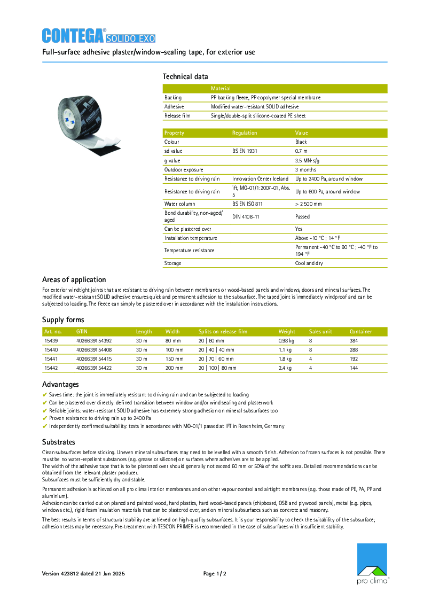 Contega Solido Exo Technical Datasheet