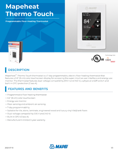 Mapeheat Thermo Touch