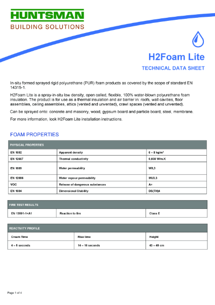 H2Foam Lite - Technical Data Sheet