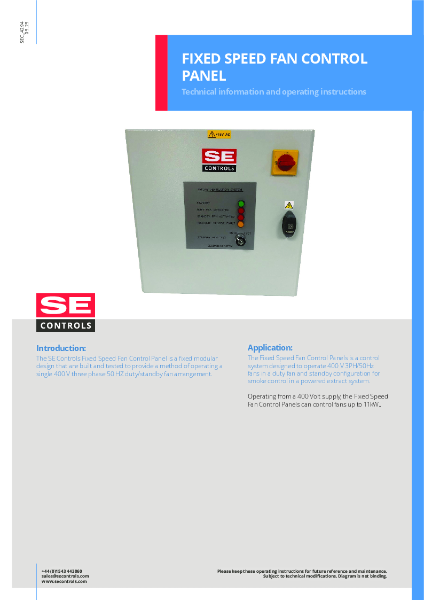 SEC_4294_Fixed-Speed_Fan Control_Panel_O&M