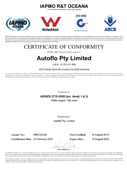 Certificate of Conformity