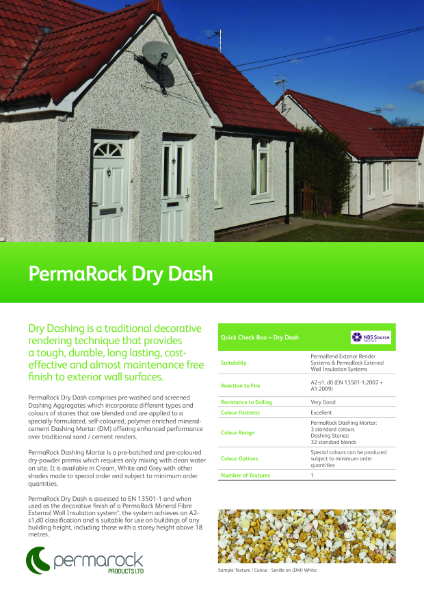 Permarock Dry Dashing Aggregate / Stone (tough, durable, long lasting, cost-effective and almost maintenance render finish)