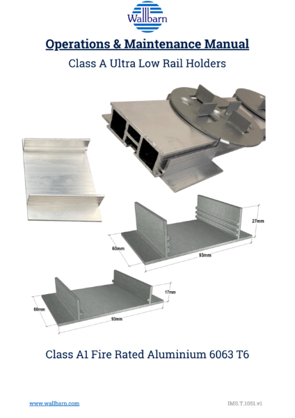 Operations & Maintenance Manual - Class A Ultra Low Joist Holder