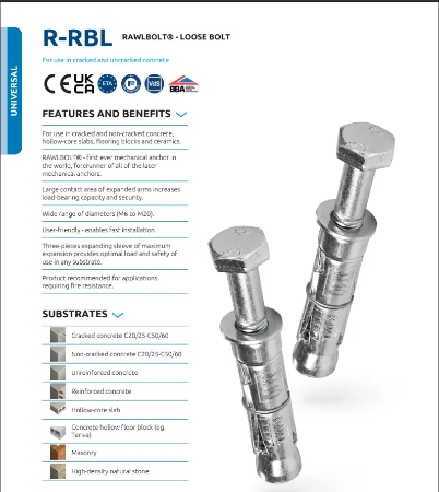 R-RBL Rawlbolt® - Data Sheet