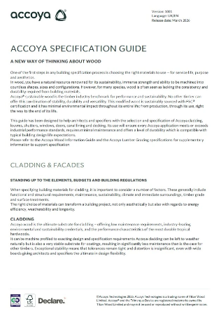 Accoya Specification Guide