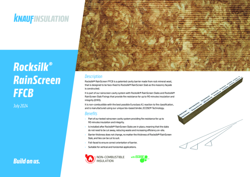 Knauf Insulation Rocksilk® Rainscreen FFCB - Product Datasheet