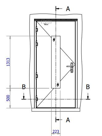 Drawing P019 - M56L single leaf external door corner frame